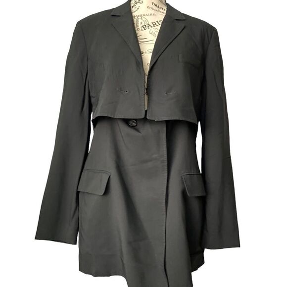 3.1 Phillip Lim black Tiered Twill Black Blazer Jacket in Size 8 - Picture 5 of 16